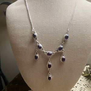 Silver and amethyst necklace
